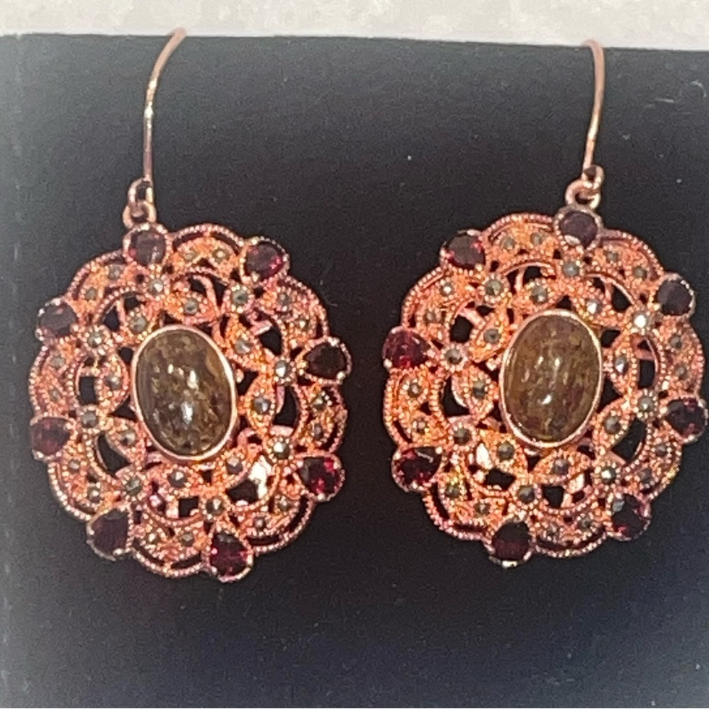 Genuine Multi Gemstone Earrings NWOT